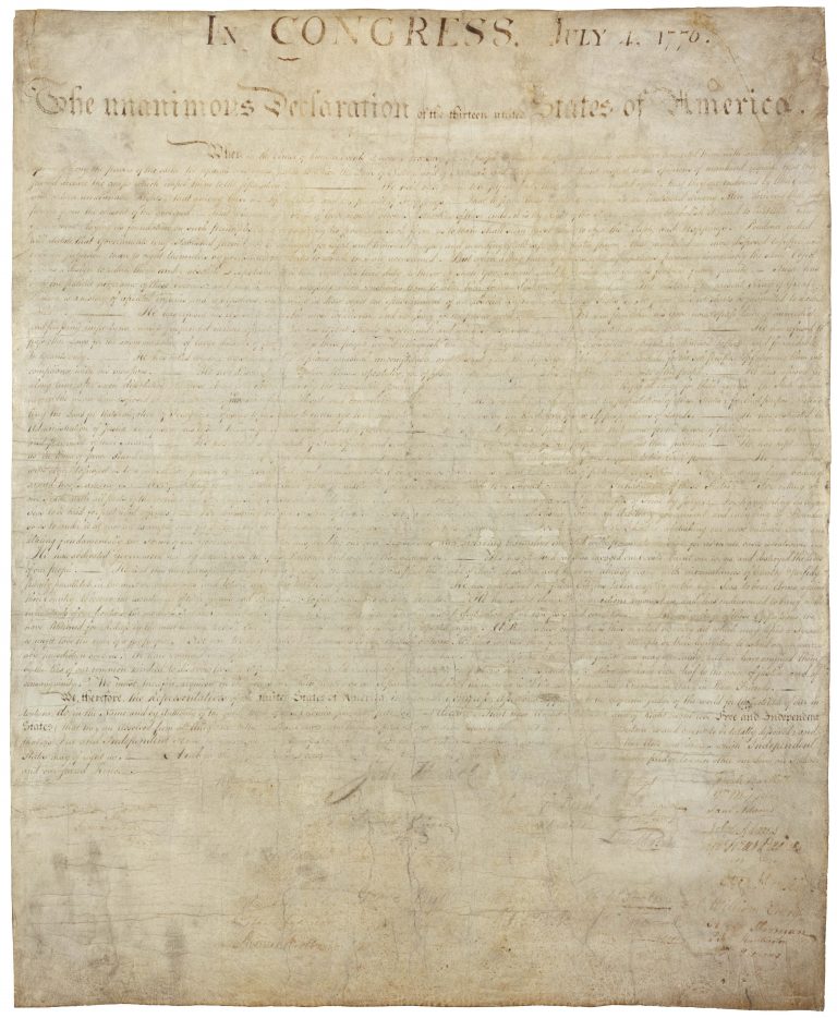 Declaration of Independence – from the National Archives