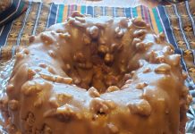Ty’s Sweet Potato Sour Cream Pound Cake with Maple Pecan Praline Sauce