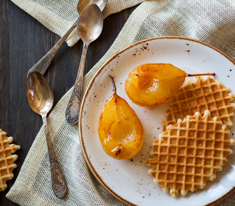 Warm Pear Waffles