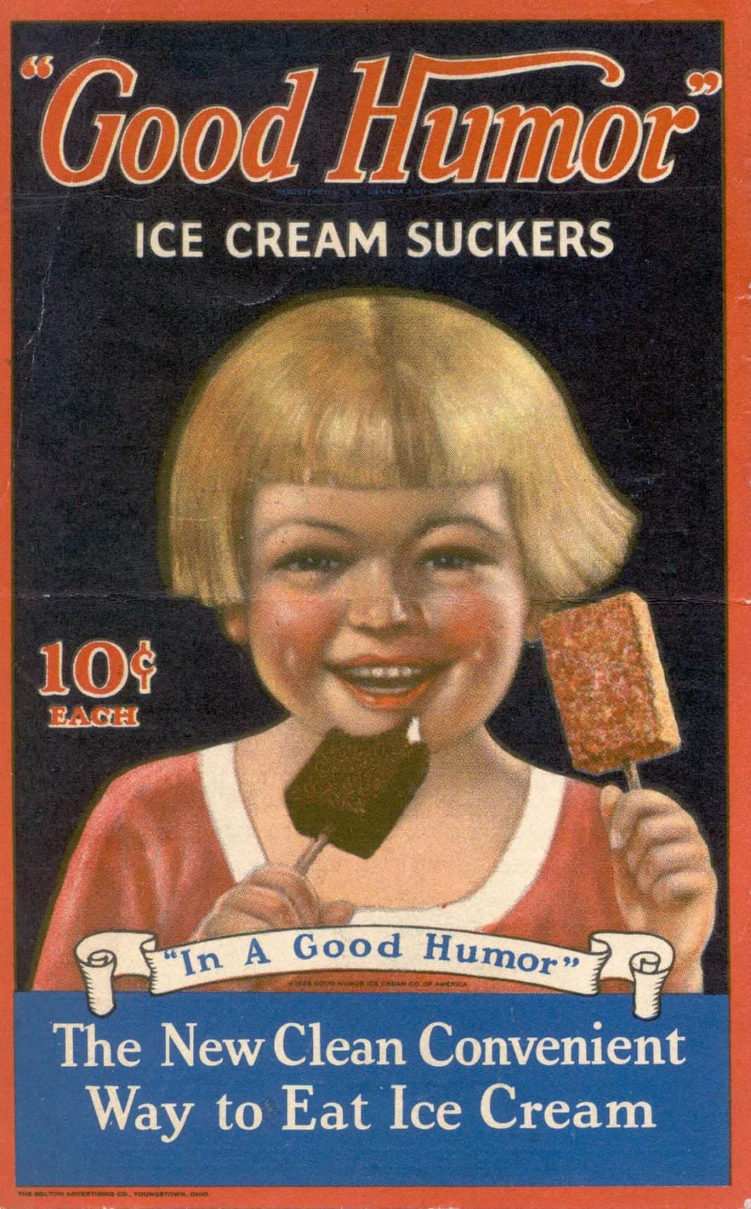 This image depicts a Good Humor Ice Cream ad from the 1920s. Mahoning Valley Historical Society to mark National Ice Cream Day
