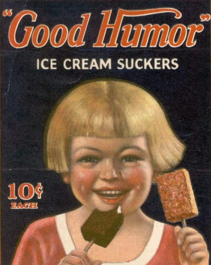 This image depicts a Good Humor Ice Cream ad from the 1920s. Mahoning Valley Historical Society to mark National Ice Cream Day