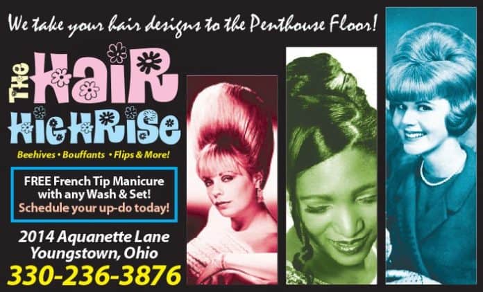 Fake Ad 6-2025 Fake Ad Contest winner - June 2025! Our ad depicts The Hair High Rise on Aquanet Lane.