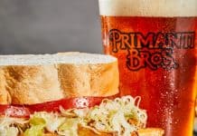 Valley Primanti Bros. restaurants to open 9 a.m. for Brown’s game. Pictured: a signature overstuffed sandwich from Primanti Bros.