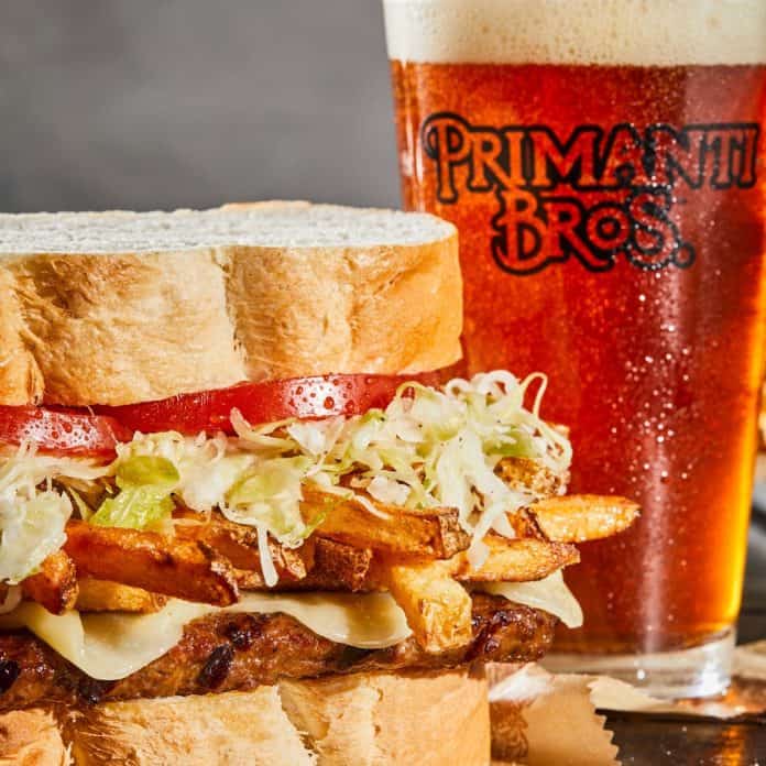 Valley Primanti Bros. restaurants to open 9 a.m. for Brown’s game. Pictured: a signature overstuffed sandwich from Primanti Bros.